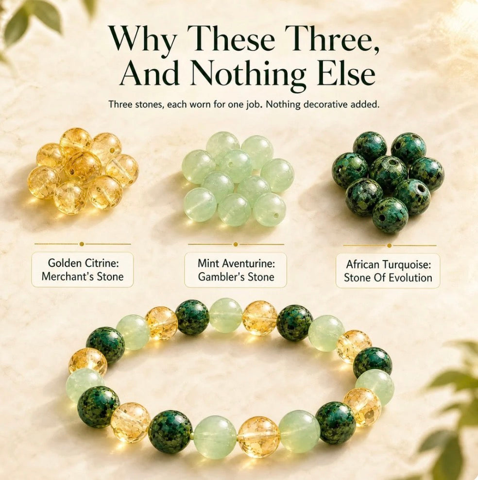 Citrine, aventurine and African turquoise beads