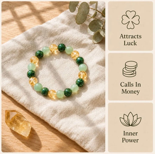 Manifestly Abundance Bracelet on linen